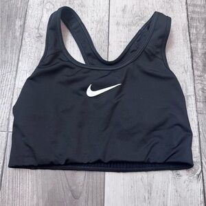 Nike Sport Bra Women’s Medium Longline Black Racerback Dri-Fit Logo